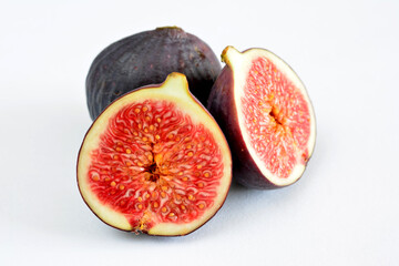 group of figs isolated on white background close up