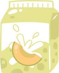 Melon milk illustration