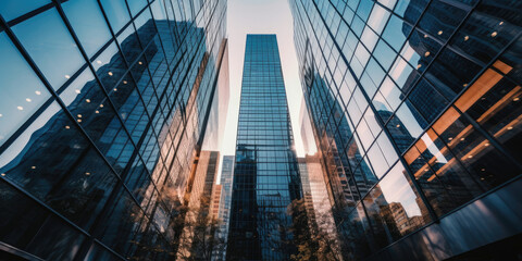 Fototapeta premium Modern office skyscrapers