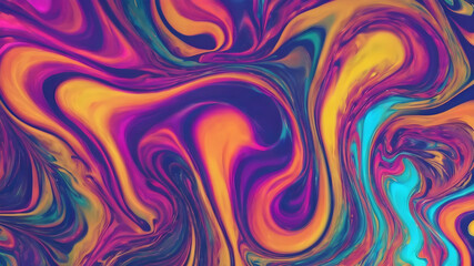 Psychedelic Swirl: Colorful Abstract Fluid Background with Trippy Surreal Waves