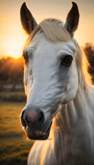 horse in sunset