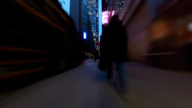 4k Hyperlapse - time-lapse of a evening commute in New York City.