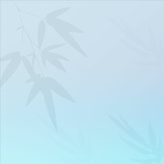 Minimalistic light background with blurred foliage shadow on a light blue wall. Beautiful useble background