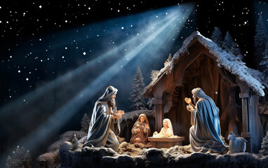 Fototapeta na wymiar Christmas nativity scene
