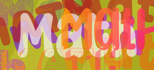 Bright and cheerful design, featuring the word 