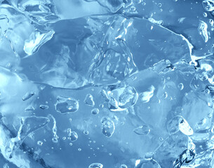 blue transparent cosmetic or medical gel