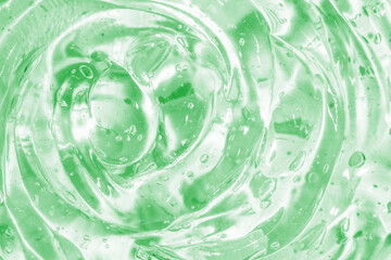 green transparent cosmetic or medical gel