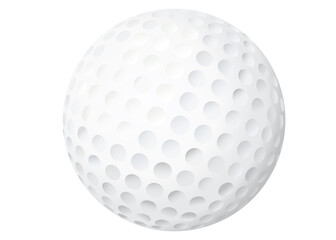 Isolated close up of single golf ball cut out on transparent background