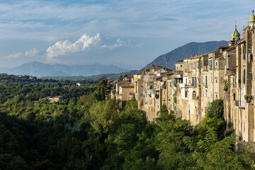 Fototapeta na wymiar Italy. Sant'Agata de Goti. View of the houses of the commune of Sant'Agata de Goti.