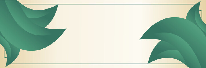 Obraz premium green leaf shape background, free copy space area. vector design for banner, greeting card, poster, social media, web.