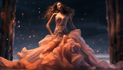 Fototapeta premium Mermaid inspired wedding gown