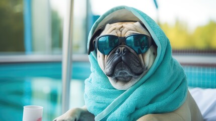 pug relaxed from spa procedures
