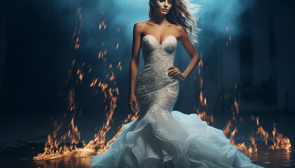 Mermaid inspired wedding gown