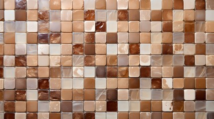 Pattern of Mosaic Tiles in light brown Colors. Top View