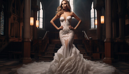 Mermaid inspired wedding gown