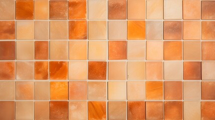 Pattern of Mosaic Tiles in light orange Colors. Top View