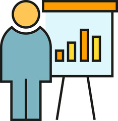 Employee Presenting Bar Chart
