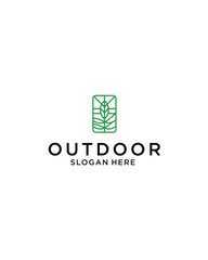 green natural window image symbol vector illustration logo design