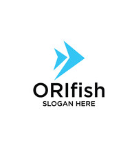 origami fish image symbol vector illustration logo design