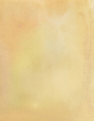 orange-yellow abstract background hand painted with ink on paper with marbled and textured effect