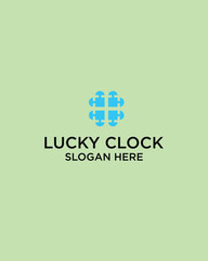 blue clock image symbol vector illustration logo design