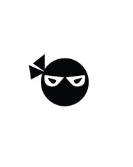 black ninja head image symbol vector illustration logo design
