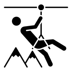 Zipline Glyph Icon