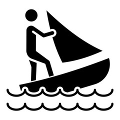 Sailing Glyph Icon