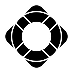 Life Ring Glyph Icon