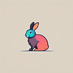 Obraz premium a colorful logo of a rabbit. Generative AI