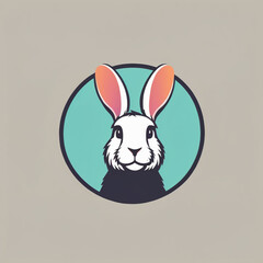 Fototapeta premium a colorful logo of a rabbit. Generative AI