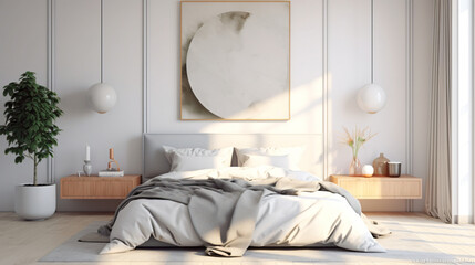A beautifully designed evening bedroom with minimalist decor