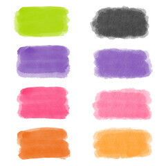 Text box colorful watercolor brush background.