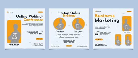Digital business marketing banner social media post template. Suitable for business webinar, marketing webinar, online class program, etc.