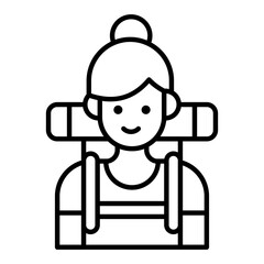 Hiking Outline Icon