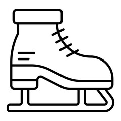 Ice Skating Outline Icon