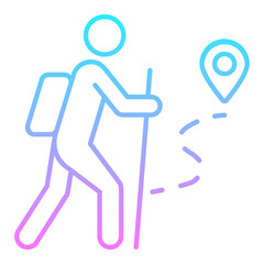 Hiking Adventurer Gradient Icon