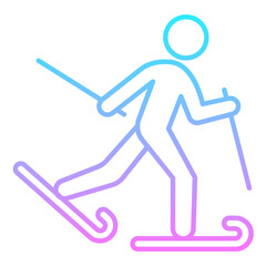 Skiing Gradient Icon