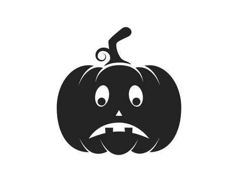 afraid halloween pumpkin icon. autumn symbol for web design