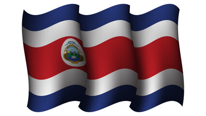 costa rica waving flag design vector illustration