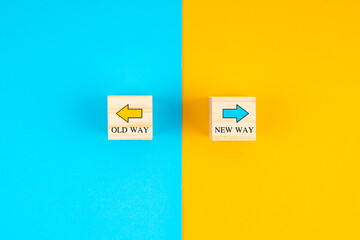 Deciding to do things in a traditional or a modern fashionable way concepts.