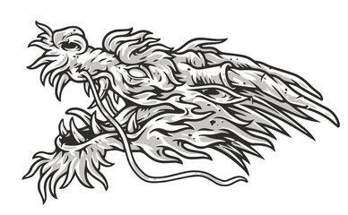 Head giant dragon emblem monochrome