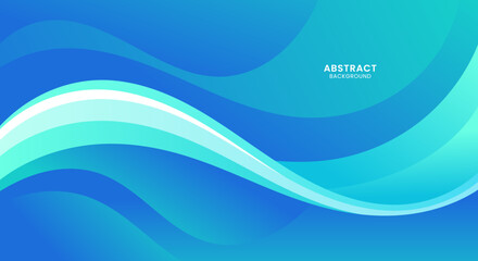 Modern blue wave background vector