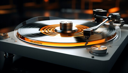 Futuristic turntable creative photography