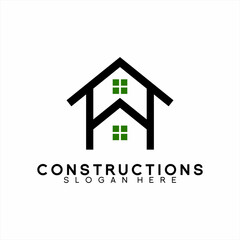 Real Estate logo simple design with arrow concept.