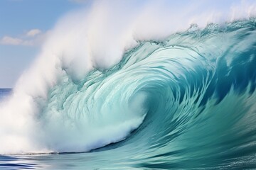 The Majestic Power: Turquoise Sea Wave Crashing Ashore