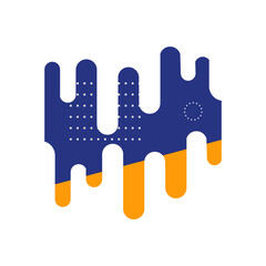 Blue and yellow modern geometric