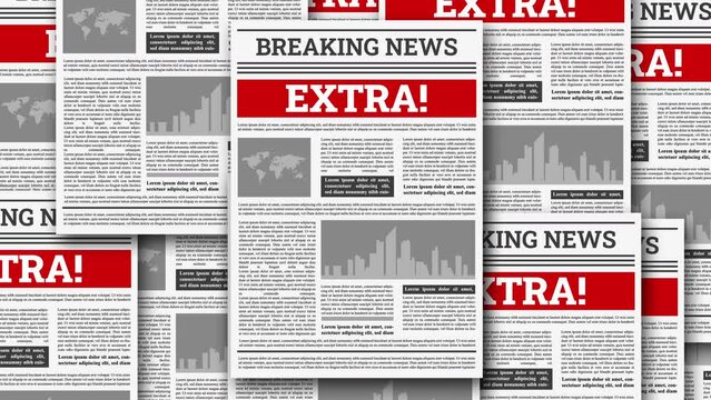extra! newspaper animation - spinning into view newspaper with message.