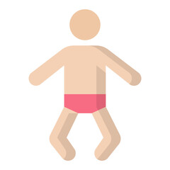 Baby In Diape Flat Icon