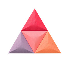 A piece of triangle cardstock, isolated on a transparent background.